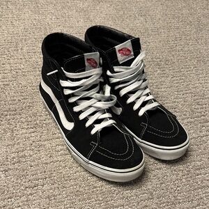 Vans Black and White High-Top Sneakers